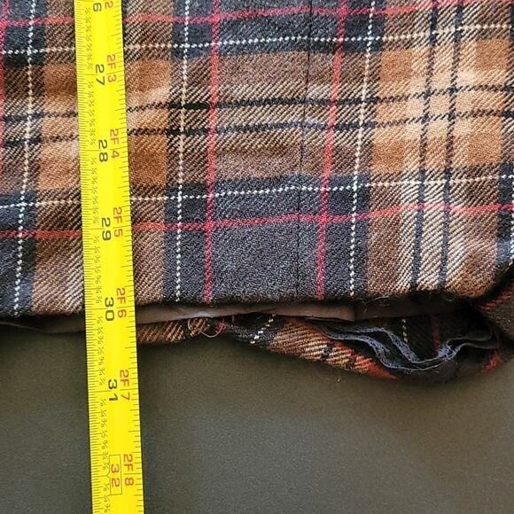 Vintage Conrad C Wool Plaid Midi Skirt Lined Modest Fit Size 12 USA Made - Picture 10 of 11